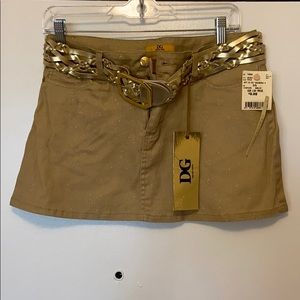 Drama Gold Jean Skirt